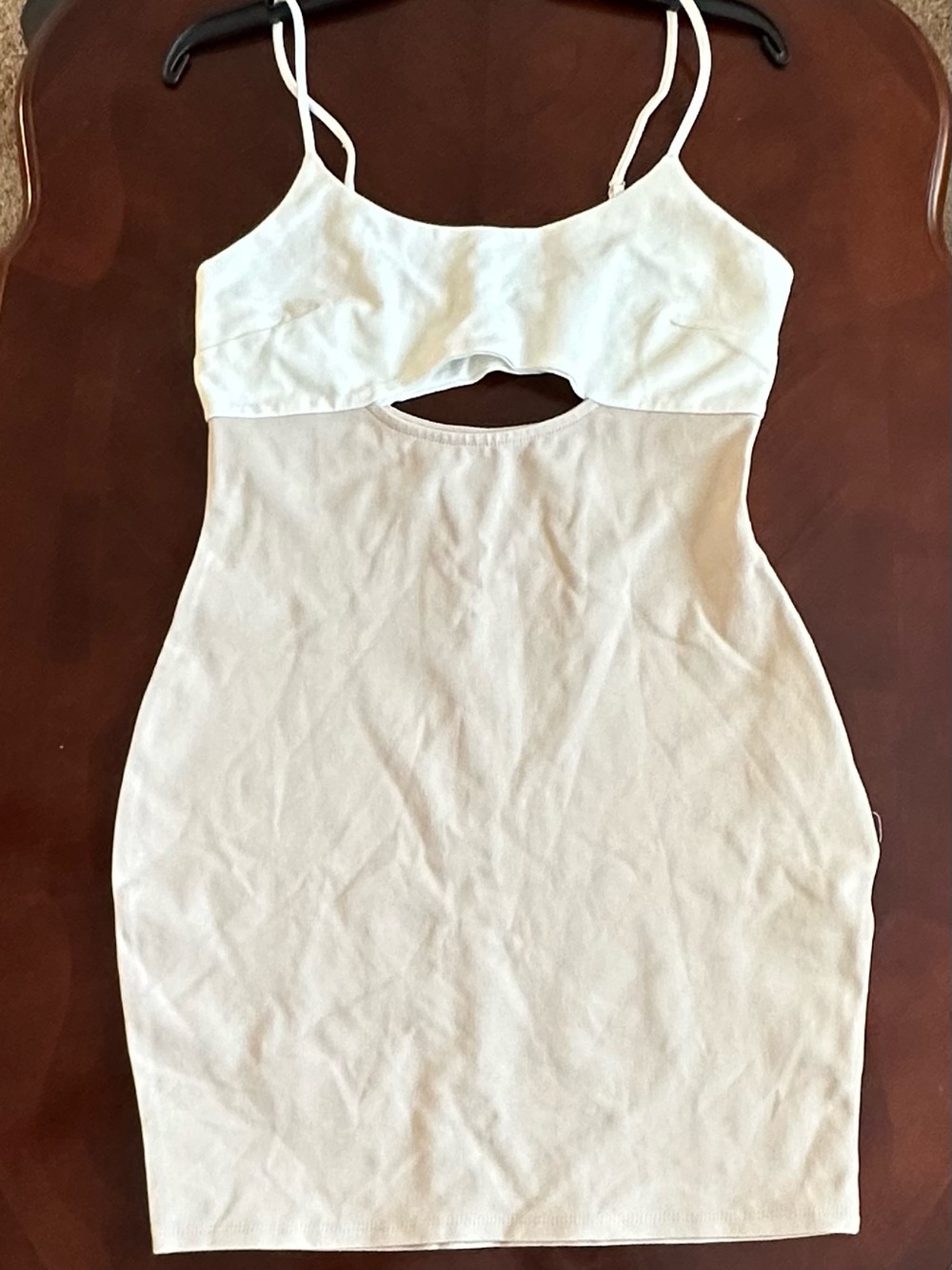 Sleeveless Cream Cutout Bodycon Dress Size L
